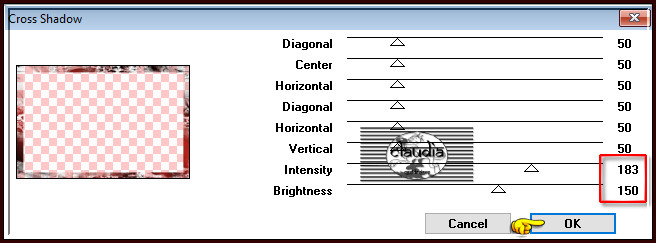 Effecten - Insteekfilters - Graphics Plus - Cross Shadow